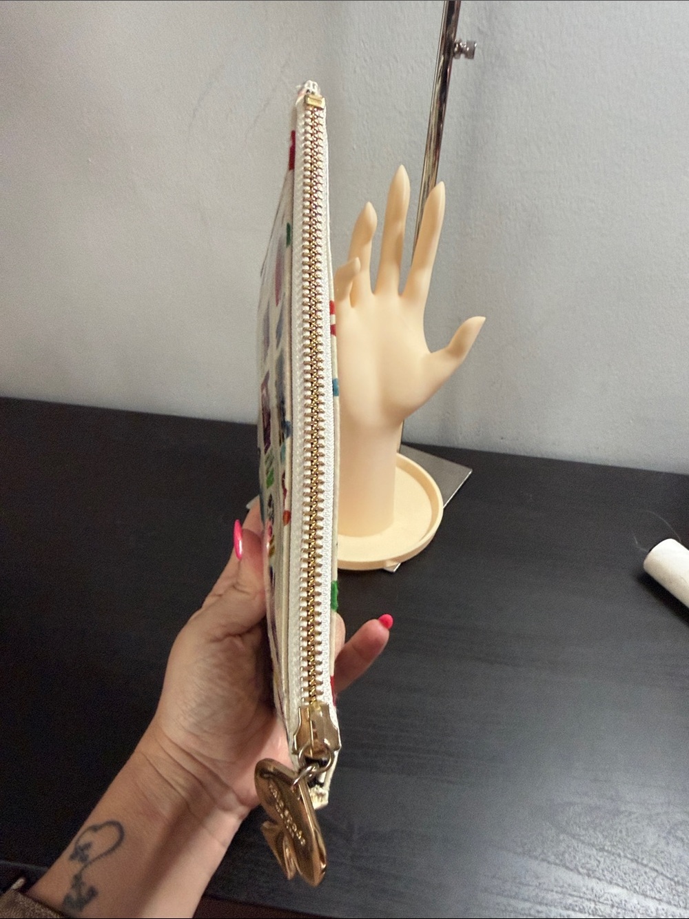 kate spade Multicolor Bookstore Print Zip Pouch on Cream - Picture 6 of 7